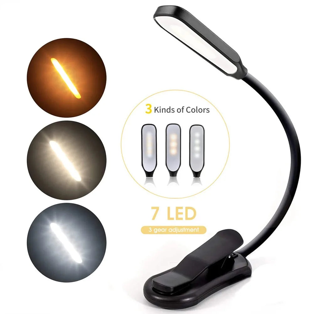 lampe lecture flexible rechargeable led noir pince moderne minimaliste cable usb chargeur