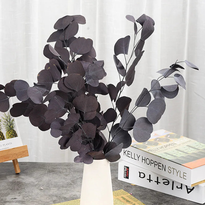 décoration intérieure bouquet fleurs séchées eucalyptus feuilles pomme naturel vert violette moderne mariage maison