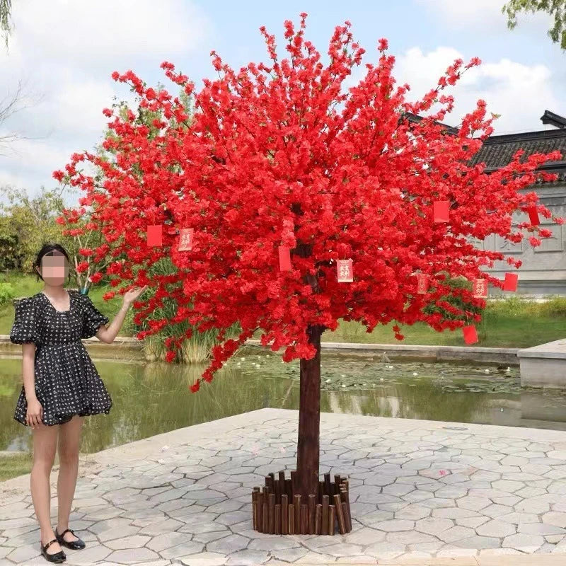 arbre décoratif artificiel rouge extérieur fêtes nouvelles années