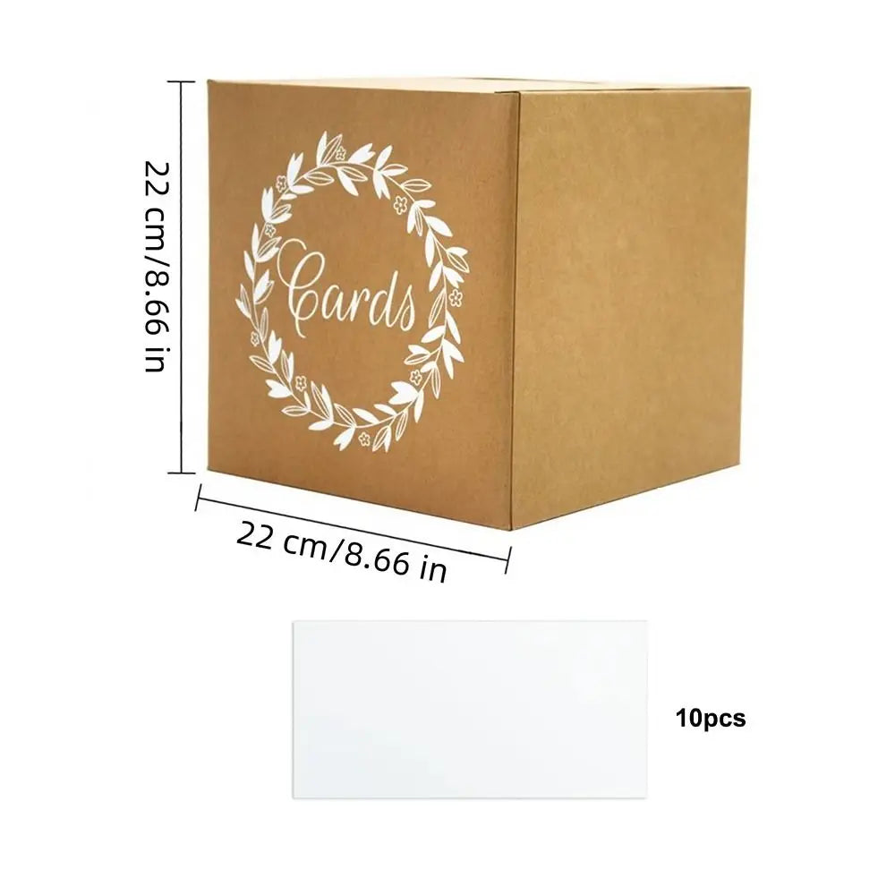 boîte cartes blanc marron noir motif floral moderne élégante 10 cartes 22cmx22cm