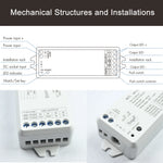 contrôleur éclairage led blanc moderne variateur zones tactile 12v 24v 36v wlan rf 4096