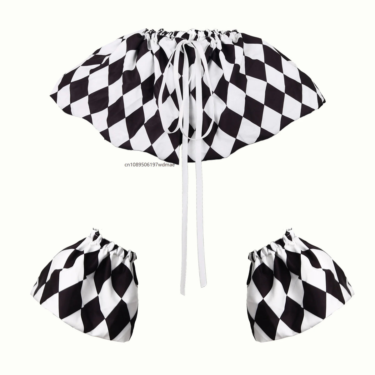 accessoire costume clown collier carreaux multicolore vintage adulte décalé adjustable unisexe