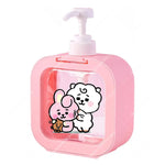 distributeur savon liquide pompe plastique rose transparent personnage animé mignon bouteille shampoing mains cadeau