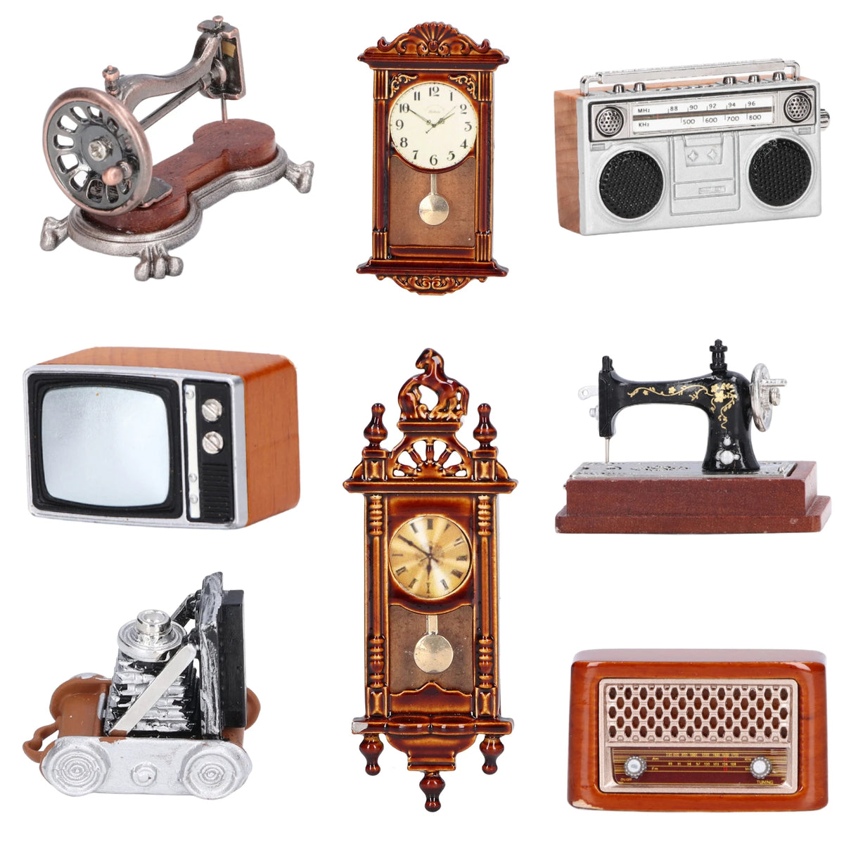 horloge murale vintage retro radio ancienne machine coudre decor maison