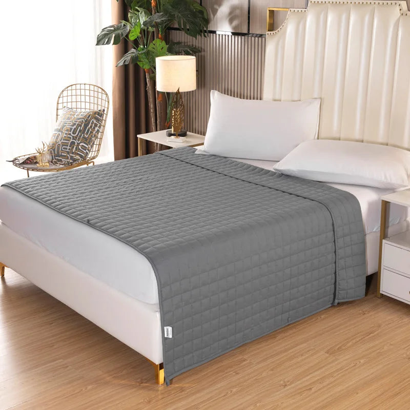 couverture lestée poids adulte gris moderne carreaux anti stress sommeil qualité polyester couches