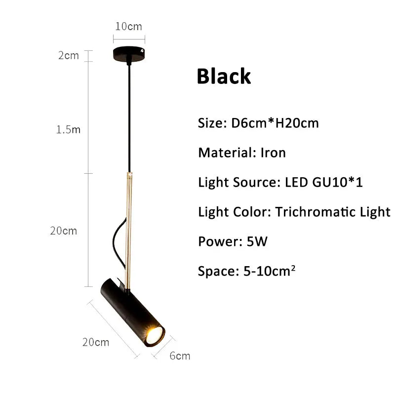 lampe suspendue moderne blanc noir or rond cylindrique câble salon chambre étude
