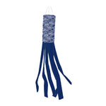Éventail vent koinobori japonais motifs maneki neko rubans colorés bleu marine rouge blanc