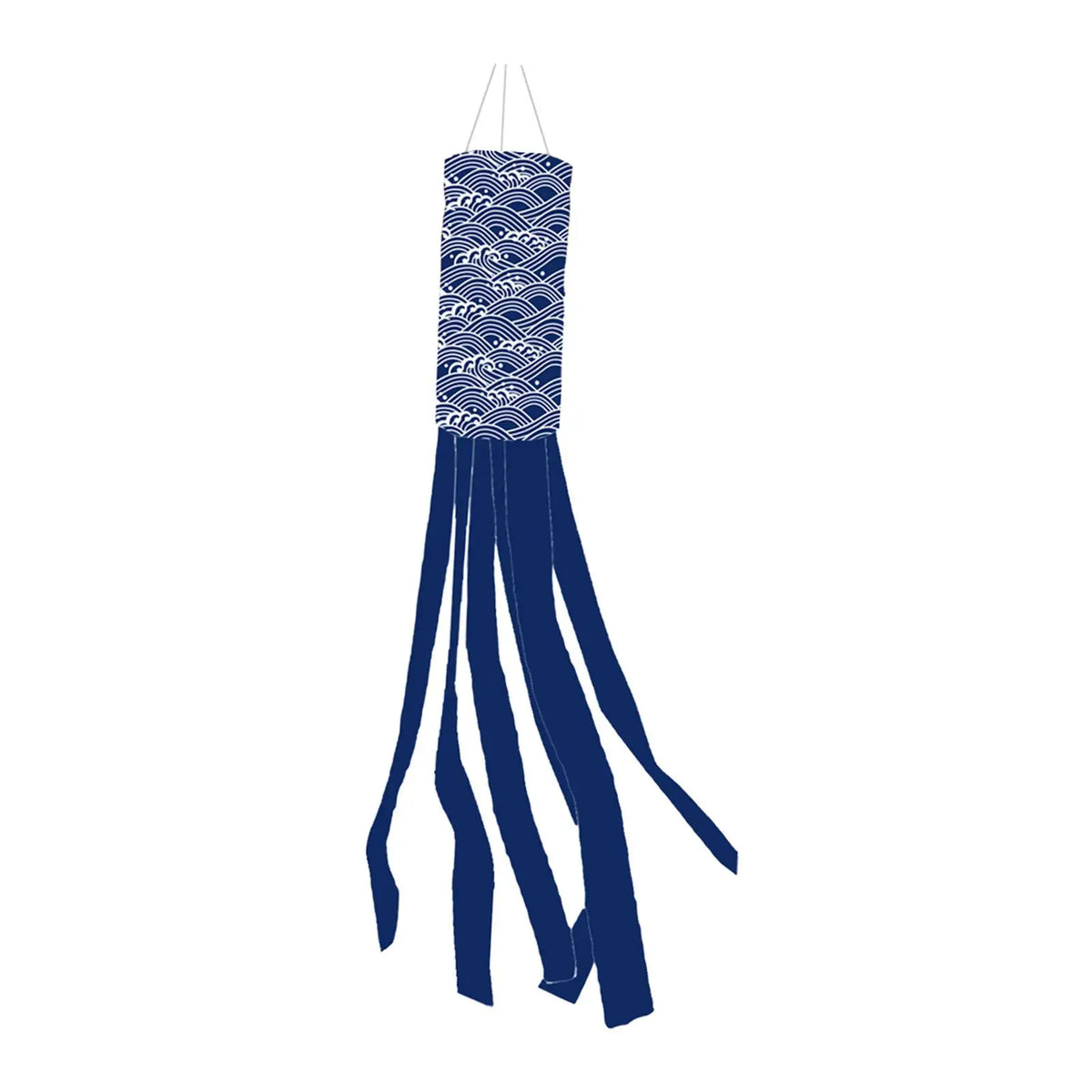 Éventail vent koinobori japonais motifs maneki neko rubans colorés bleu marine rouge blanc