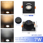 Spot LED encastrable blanc rond carré moderne switch cct 25000h lumens 121v 240v