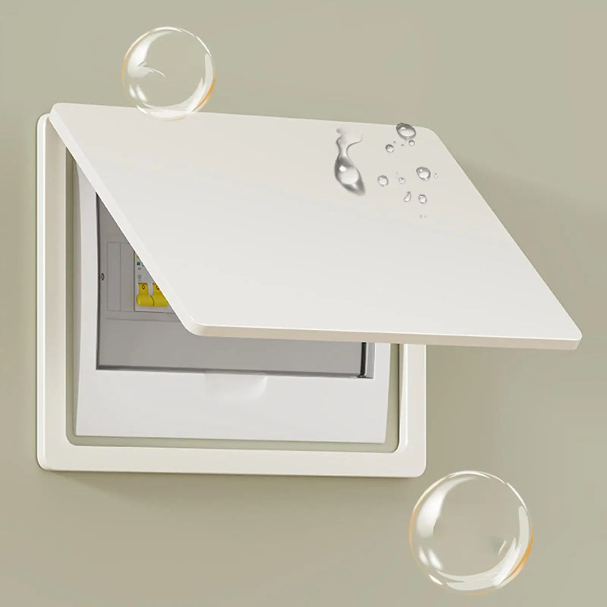 panneau électrique moderne blanc imitation bois imperméable pvc fixations salon cuisine