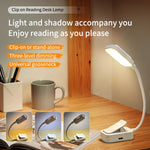 lampe pince rechargeable led blanc moderne protection yeux étude lecture portable flexible