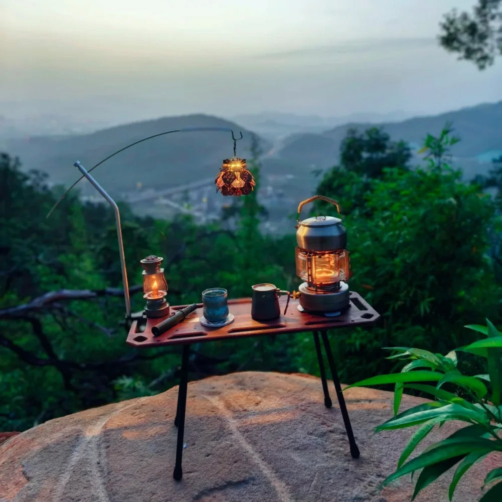 lampe table flexible argentée moderne clips sac rangement portable camping pique nique