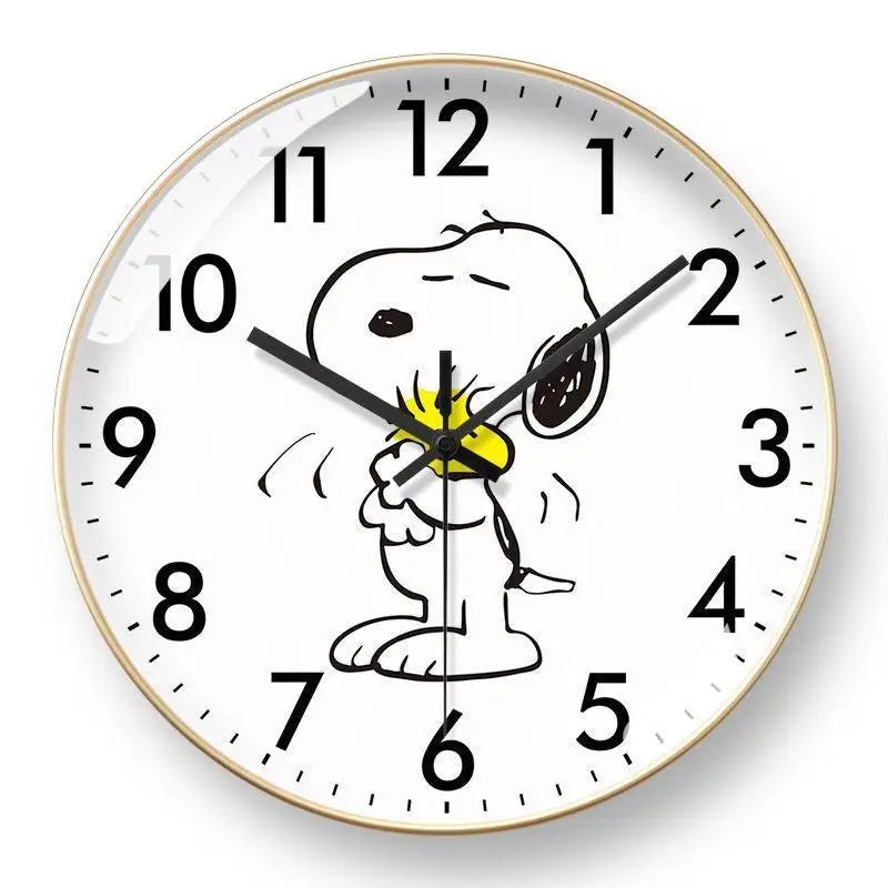horloge murale snoopy dessin animé noir blanc moderne fixations murs quartz