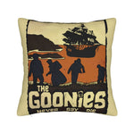 taie d'oreiller crâne goonies sabres vintage noir zip invisible 18x18in polyester lit