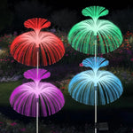 lumières solaires fibre optique contemporaines violet bleu rouge blanc vert jaune extérieures vacances jardinables