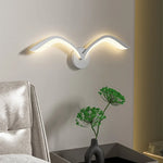 applique murale moderne oiseau blanc marron lumiere led fixation murale minimaliste deco chambre salon