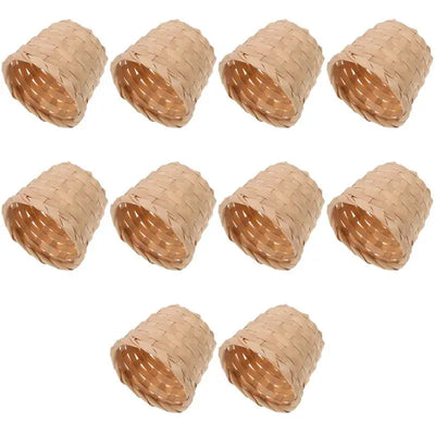 Paniers de rangement en osier naturel kaki - lot de 10