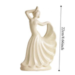 statue décorative femme dansante or argenté céramique email finition polie moderne élégante intérieur 22cm