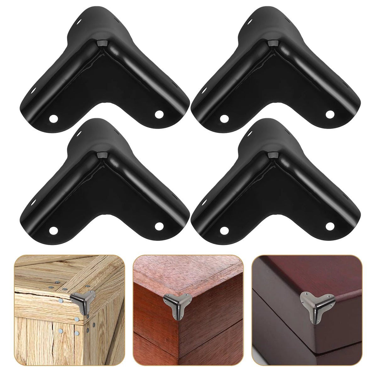 protections angle meuble noir lisse moderne fixations vis sécurité bois