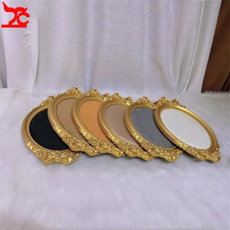 plateau présentation bijoux forme cadre photo doré velours couleur