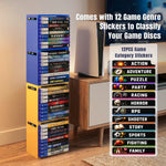 support rangement rack hexagonal moderne couleur vert bleu jaune étui cartes jeu stickers classification