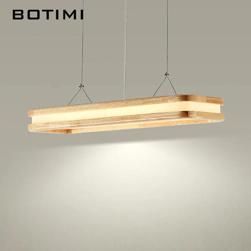Suspension lumineuse moderne pendentif bois texturé éclairage blanc minimaliste chambre salon étude