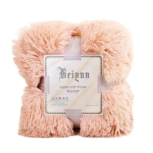 couverture peluche douce rose clair gris violet vert pastel confortable
