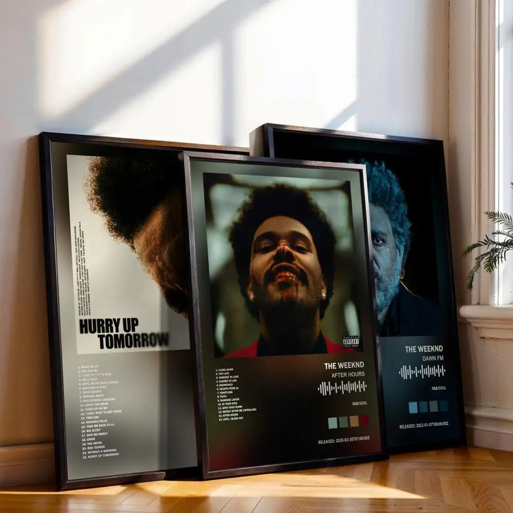 affiche the weeknd moderne noir blanc graphique décoration murale photo texte