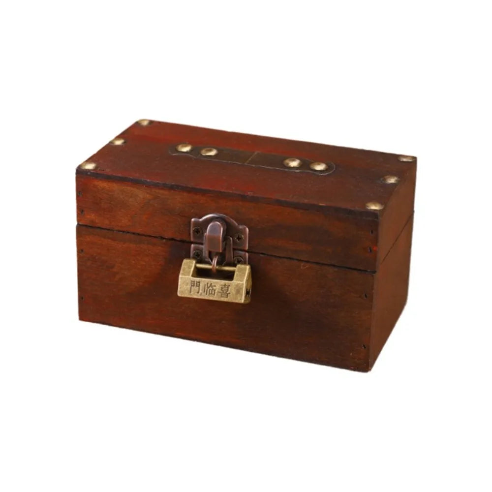 boîte bijoux vintage bois violet marron coffret rangement velours cadenas rustique