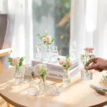 vases decoratifs transparents texturés classiques set fleurs artificielles 10 pieces