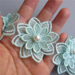 broderie fleur dentelle polyester blanc soluble decoration artisanale materiaux bricolage echangable erotique