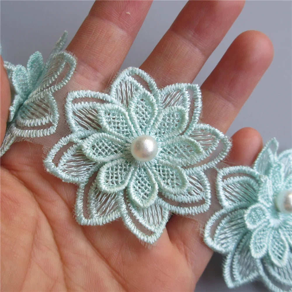 broderie fleur dentelle polyester blanc soluble decoration artisanale materiaux bricolage echangable erotique