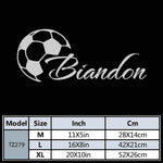 sticker mural personnalisé ballon football texte biandon noir rouge moderne adhésif mur plat verre