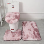 tapis bain doux moderne ensemble pièces coussin toilette antidérapant