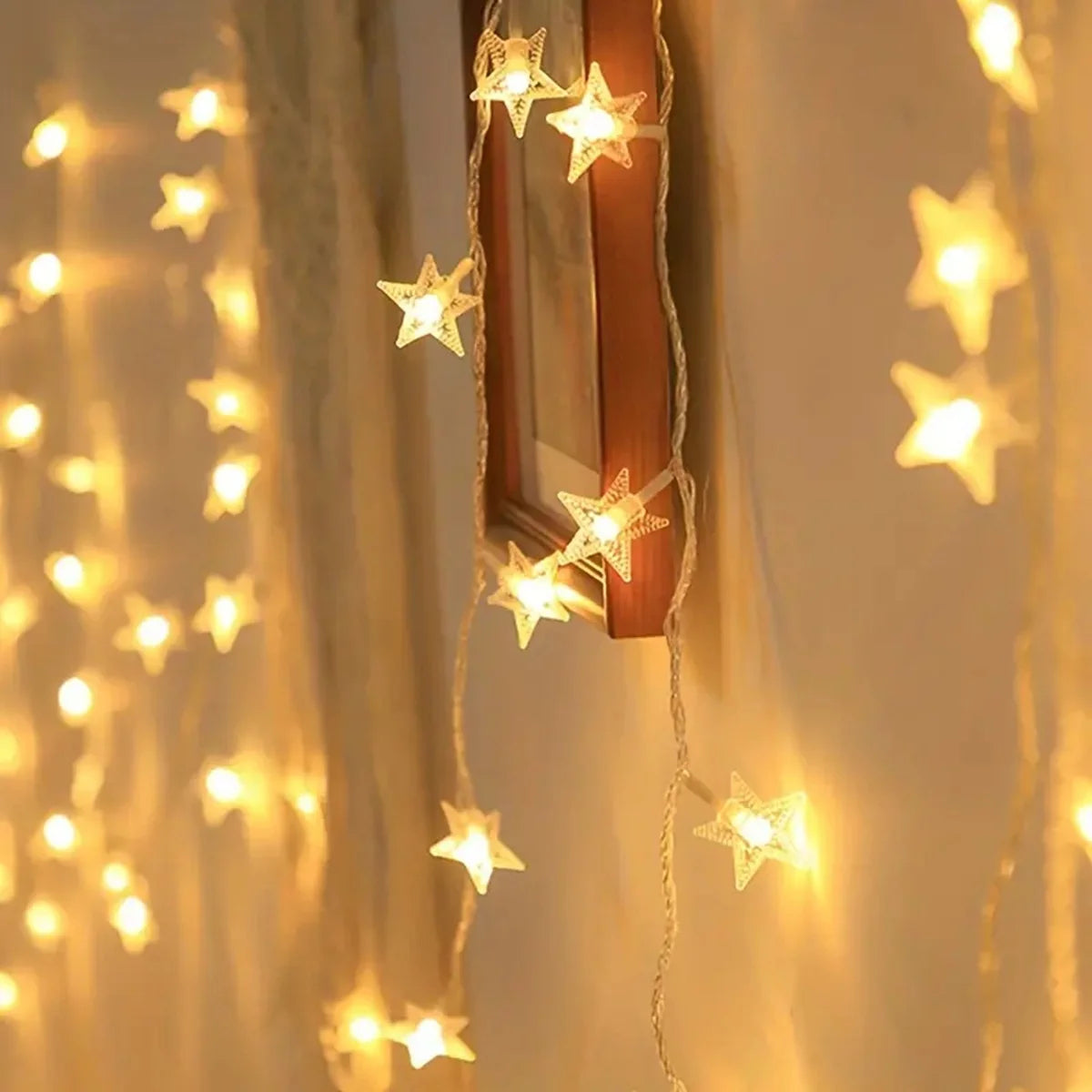 guirlande lumineuse étoiles blanc moderne auto batterie 10 20 30 40 LED chambre fête