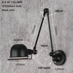 lampe murale articulée industrielle moderne vert gris blanc rouge noir opacité LED Edison