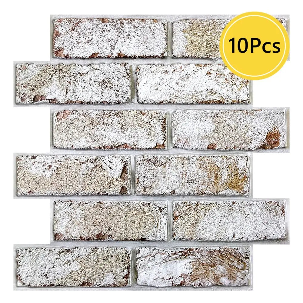 panneaux muraux decoratifs 3d imitant briques blanc gris modernes impermeables 10 pieces pvc adhhesifs