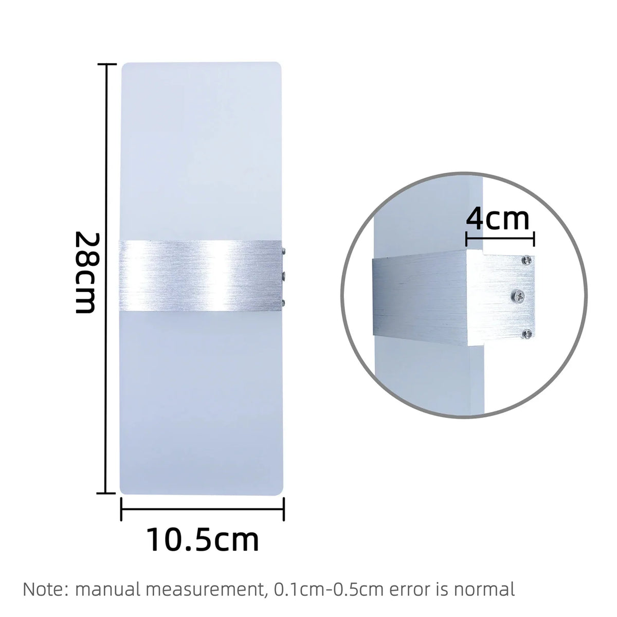 lampe murale moderne led 12w blanc noir or vis fixe chambre salon entrée cuisine