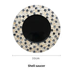 assiettes mosaïque coquillages noir blanc gris moderne artisanal exposant décoration maison