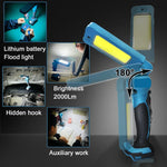 lampe torche led portable rechargeable bleu gris moderne poignée ergonomique abs travaux