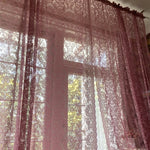 rideaux voilage dentelle florale romantique vintage rose fuchsia chambre
