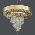 lustre doré cristal transparent moderne élégant suspension cristal chambre salon