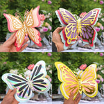 autocollant mur papillon 3d relief artisanal rose blanc doré maison festival mariage