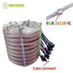 Ruban led smd 5050 ws2812b 50 leds multicolore pre soudé pixels adressables 5v
