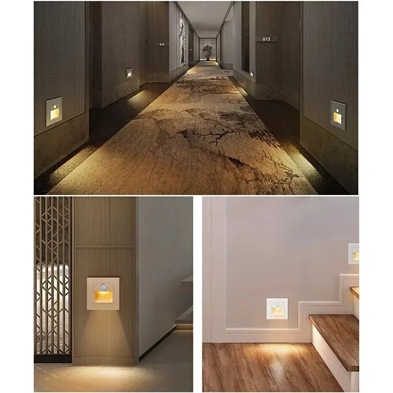 lampe led capteur mouvement noir blanc moderne minimaliste induction lumière chambre coucher