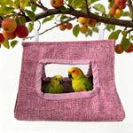 tente oiseaux verte bleue rose simple moderne coton jute annneau métalliqueextérieur intérieur