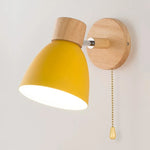 applique murale moderne bois naturel lampe intérieur salon chambre interrupteur câble