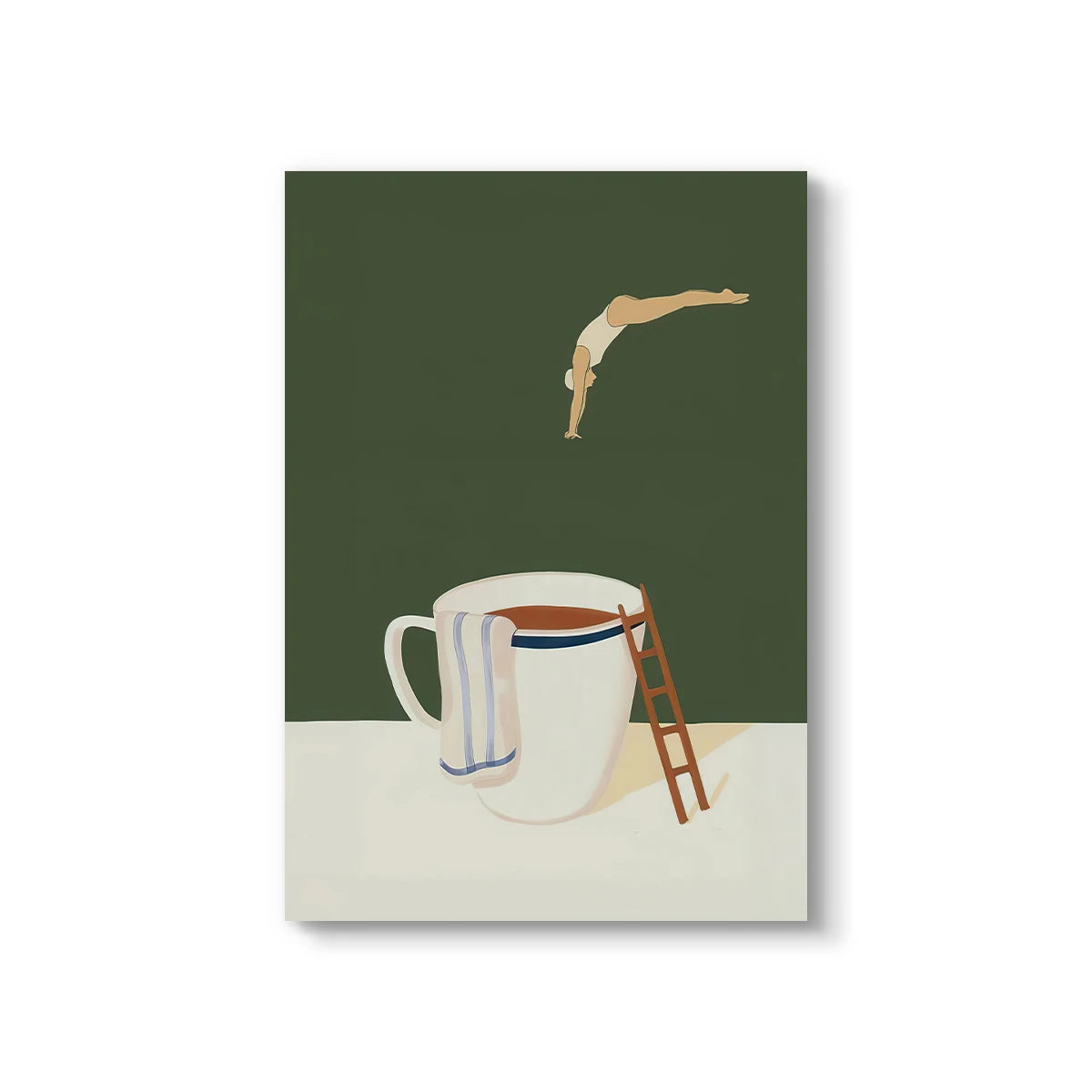 tableau moderne abstract toile animaux compagnie verte chambre salon decoration vertical rectangle