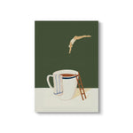 tableau moderne abstract toile animaux compagnie verte chambre salon decoration vertical rectangle