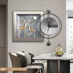 horloge murale moderne métal cadre décoratif salon maison aiguille silencieuse grande taille
